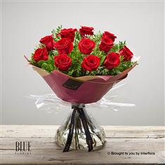 Dramatic 12 Red Rose Bouquet